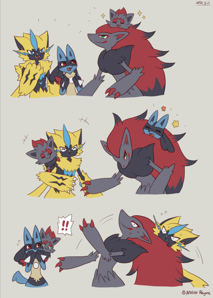 Pokemon Unite Zeraora And Lucario Playing With Zoroark Atelier Tenko